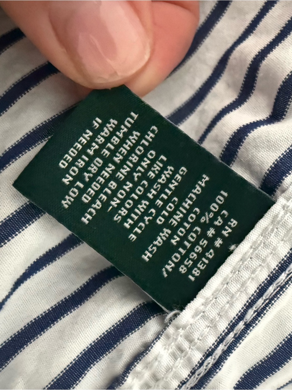 Ralph Lauren Striped Button-Up Cotton Shirt - Blue & White - Picture 5 of 5